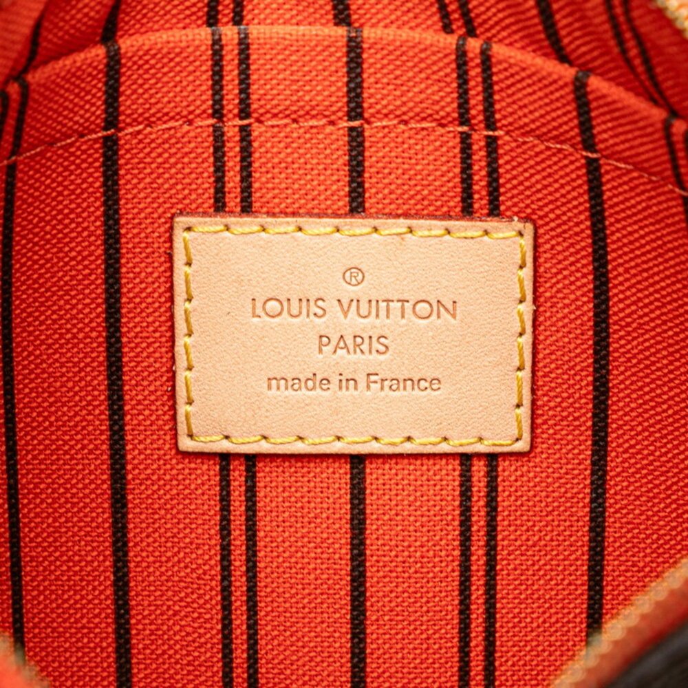 LOUIS VUITTON Authentic Brown Monogram Leather Neverfull MM Pouch - Picture 9 of 10